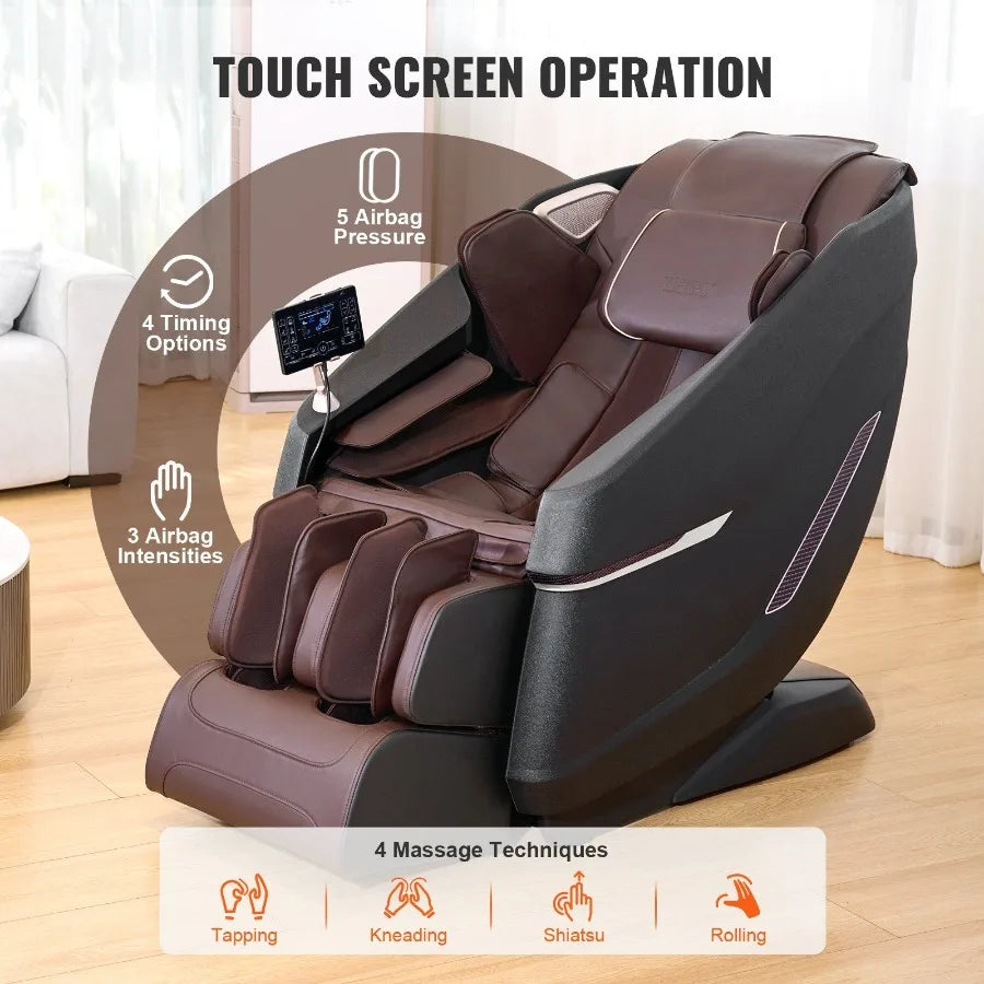 VEVOR Massage Chair with Flexible SLTrack Full Body Zero Gravity Recliner 1018 Auto Modes 3D Shiatsu Heating  Speaker Airbag Fo