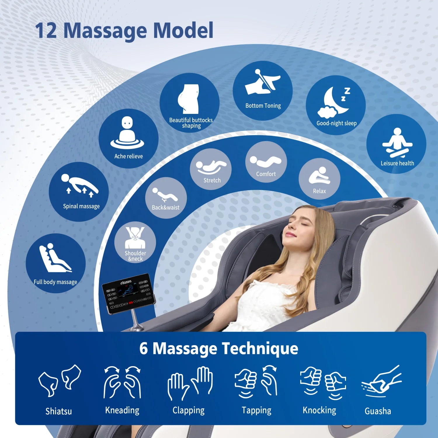 Full Body Shiatsu Scan and Recliner Chair with Yoga Stretch