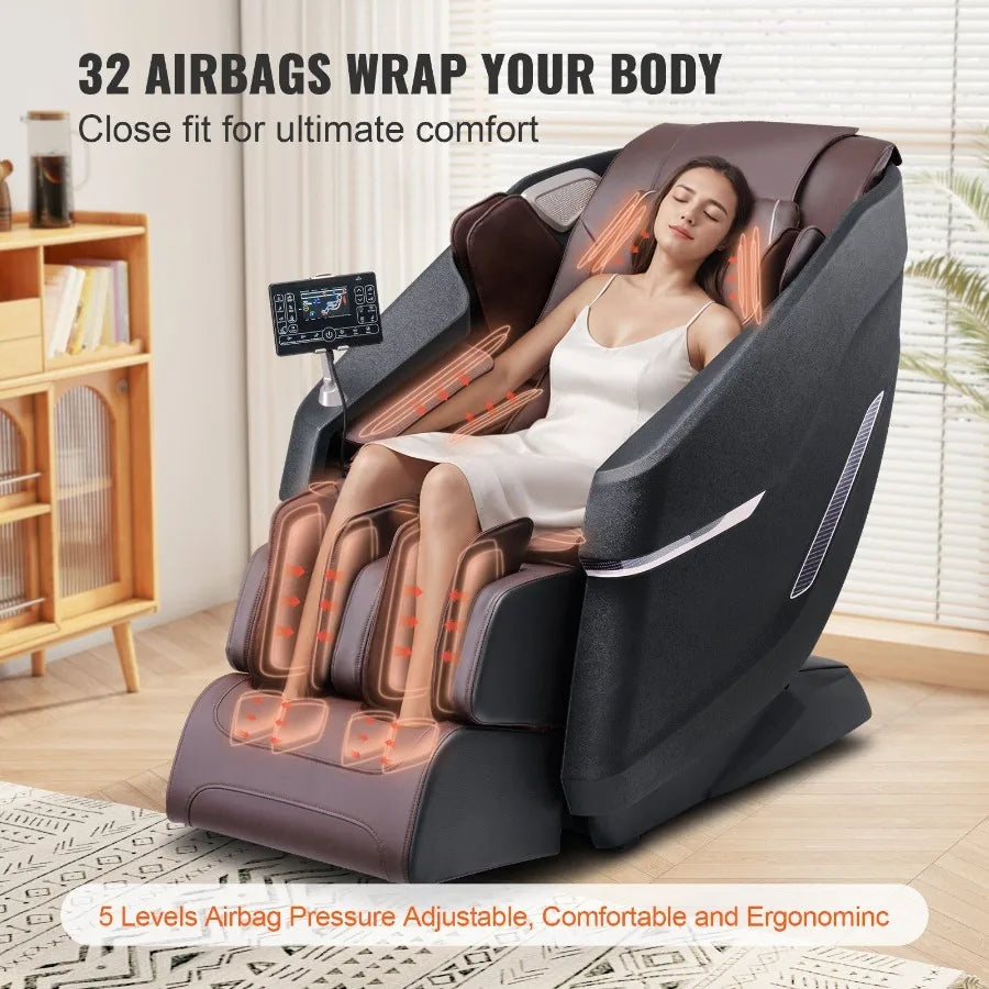 VEVOR Massage Chair with Flexible SLTrack Full Body Zero Gravity Recliner 1018 Auto Modes 3D Shiatsu Heating  Speaker Airbag Fo