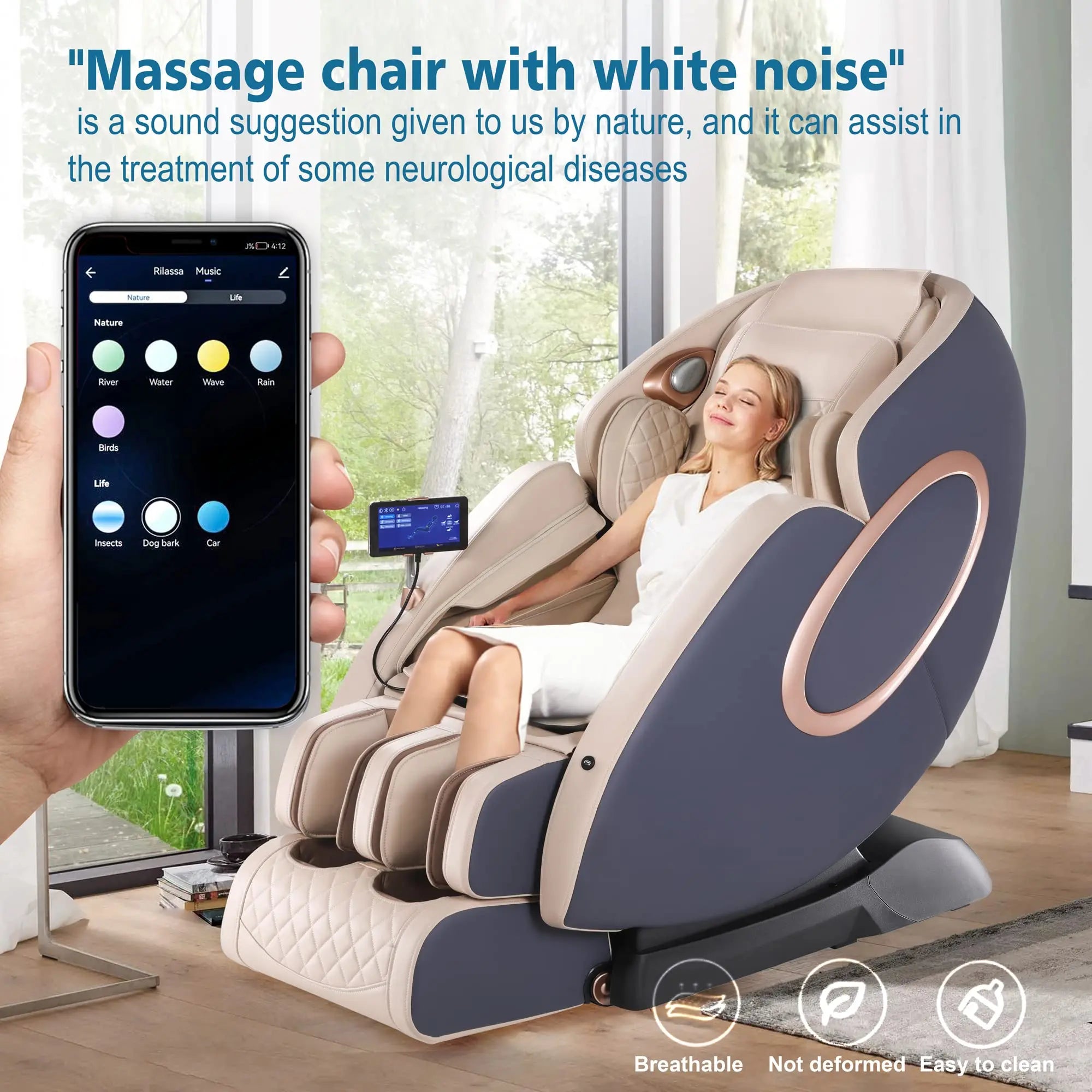 SL-Track Full Body Shiatsu Recliner with Yoga Stretching Foot Massage Roller