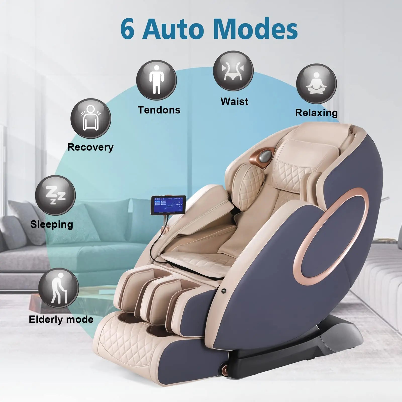 SL-Track Full Body Shiatsu Recliner with Yoga Stretching Foot Massage Roller