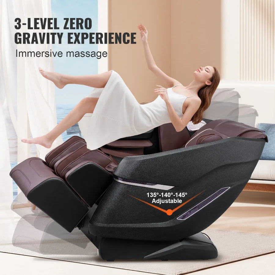 VEVOR Massage Chair with Flexible SLTrack Full Body Zero Gravity Recliner 1018 Auto Modes 3D Shiatsu Heating  Speaker Airbag Fo