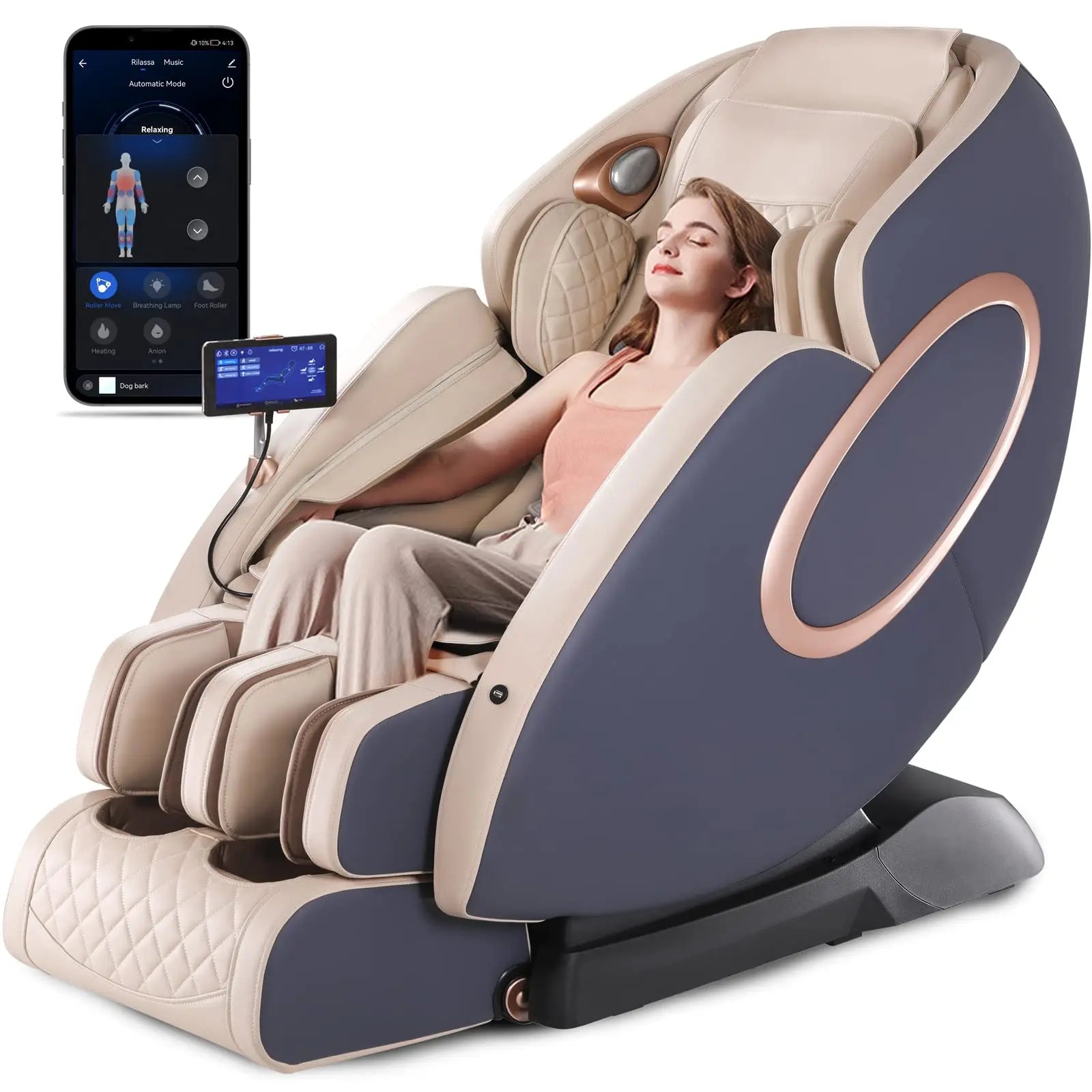 SL-Track Full Body Shiatsu Recliner with Yoga Stretching Foot Massage Roller