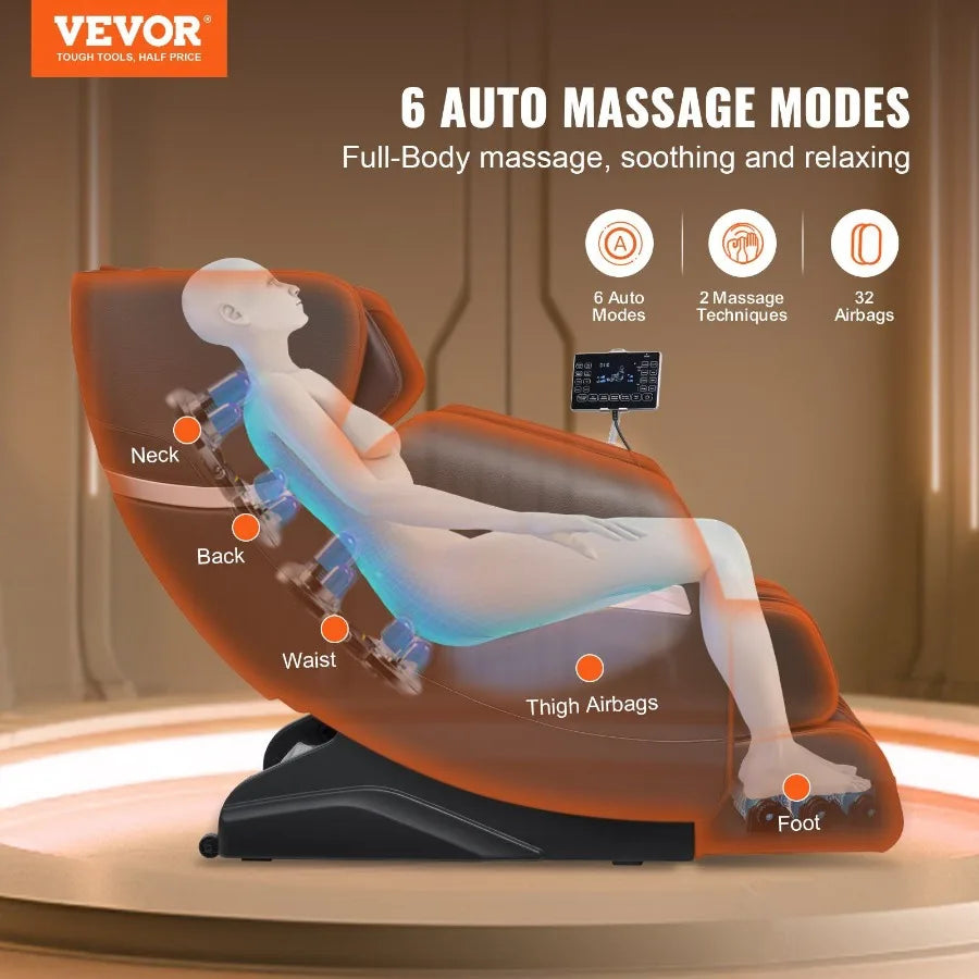 VEVOR Full Body Zero Gravity Recliner with Multi Auto Modes