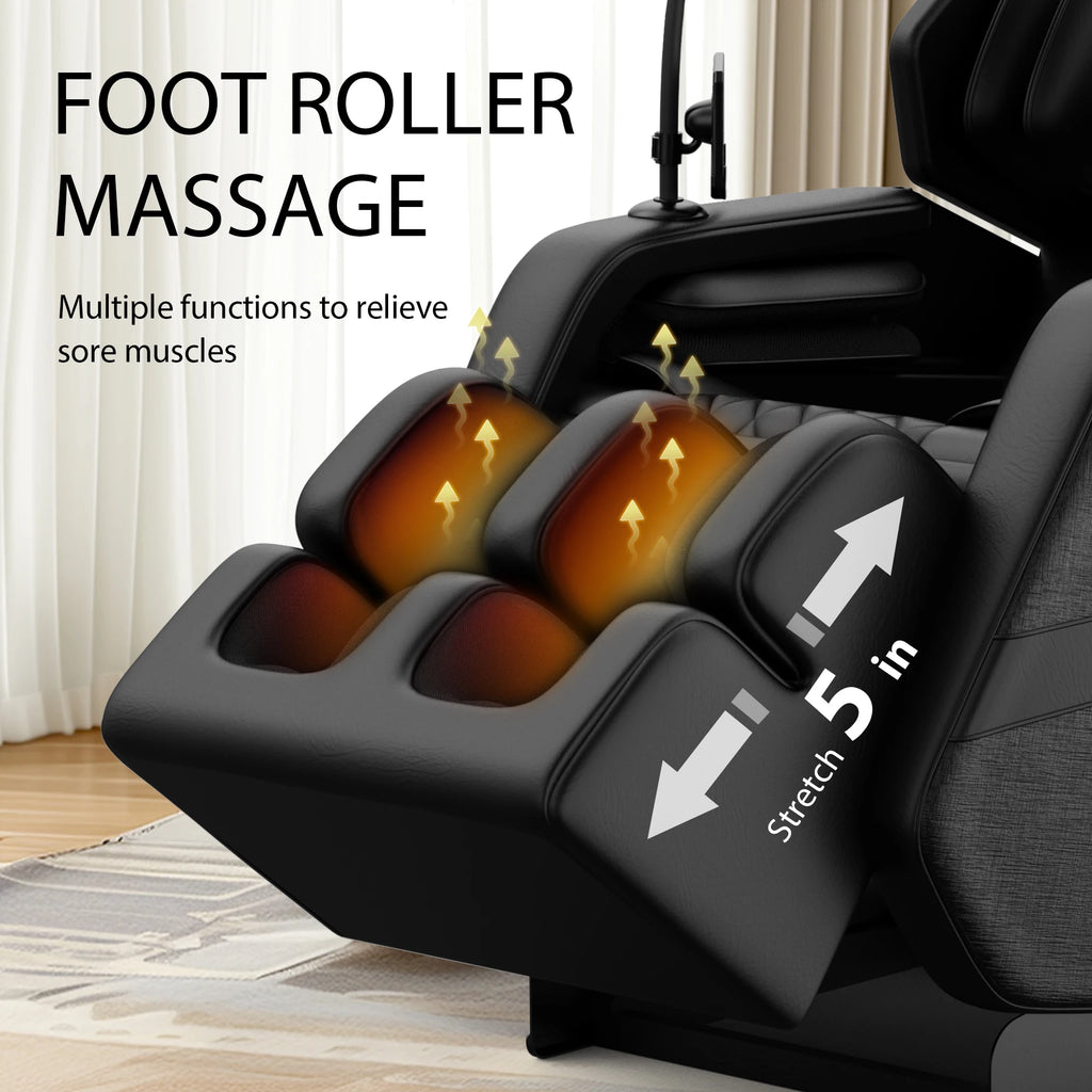 BILITOK Zero Gravity Reclining, heating, full-body air compression, 6 rollers& touchscreen