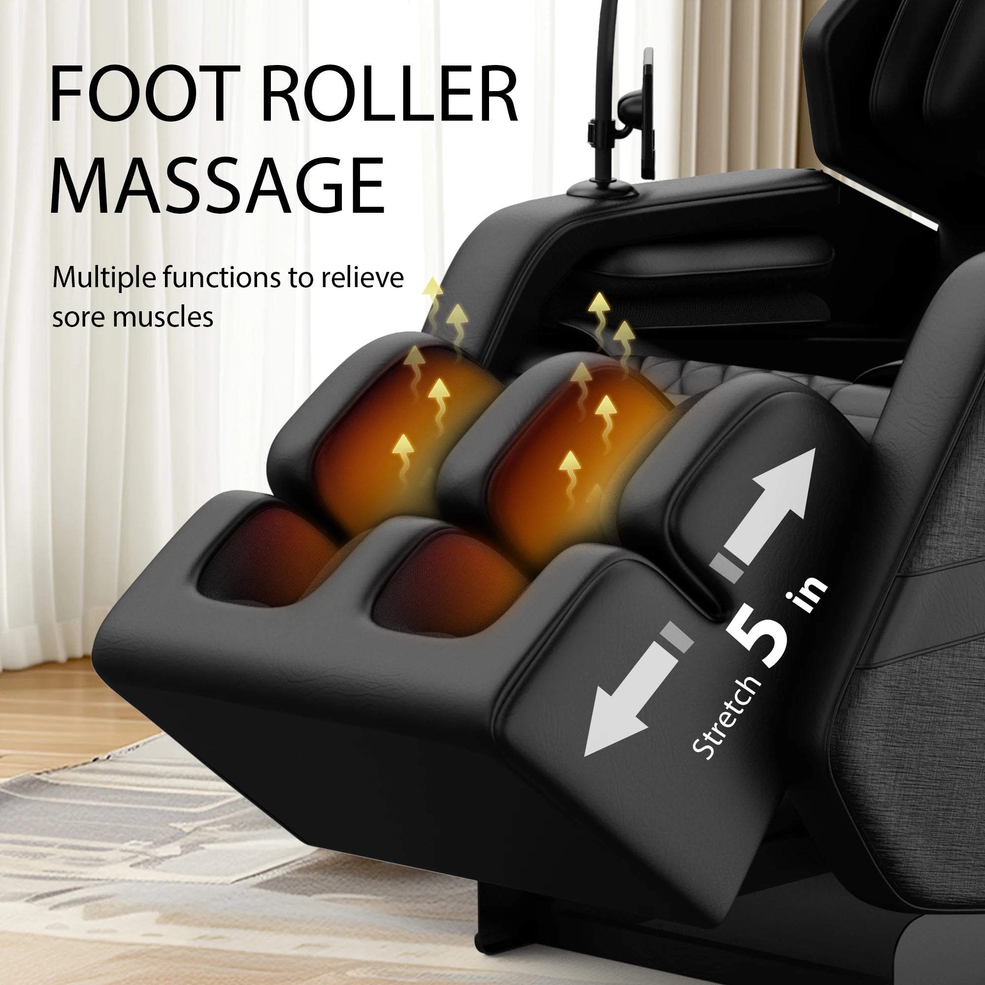 BILITOK Zero Gravity Reclining, heating, full-body air compression, 6 rollers& touchscreen